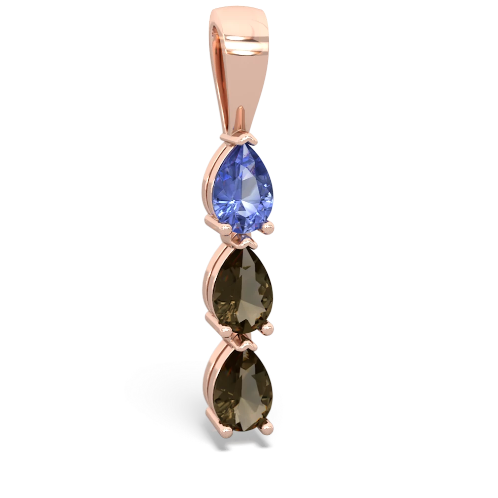 Tanzanite Dew Drops 14K Rose Gold pendant P2251