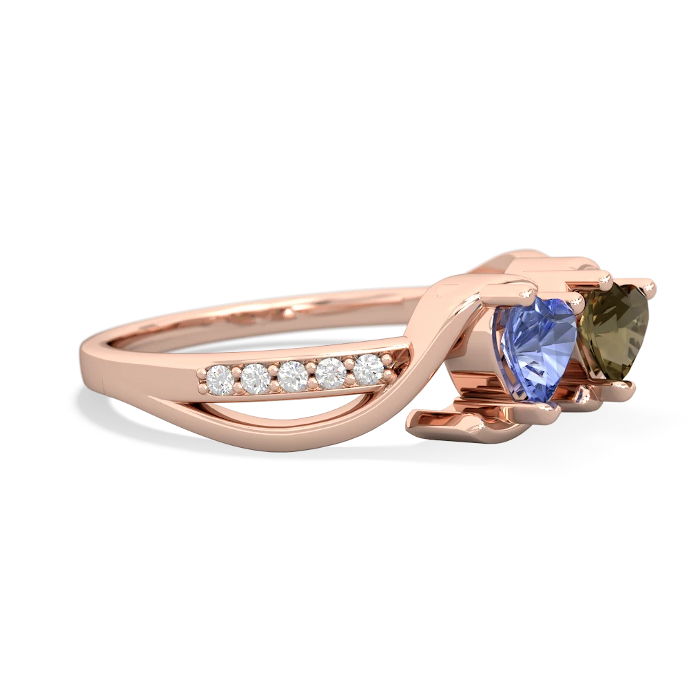 Tanzanite Side By Side 14K Rose Gold ring R3090