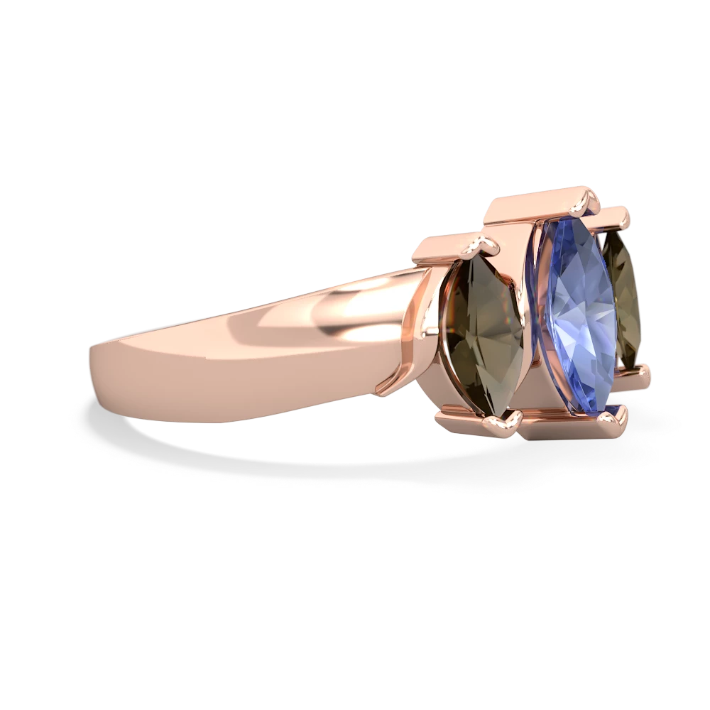 Tanzanite Three Peeks 14K Rose Gold ring R2433