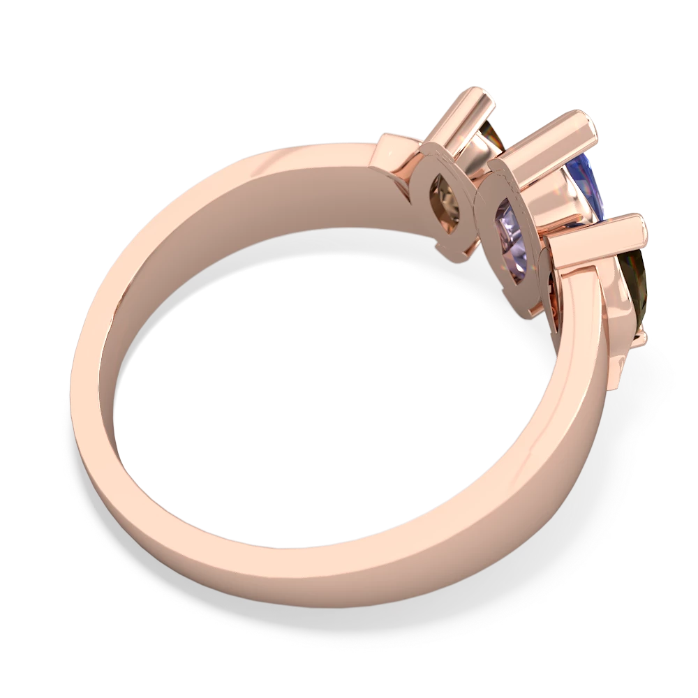 Tanzanite Three Peeks 14K Rose Gold ring R2433