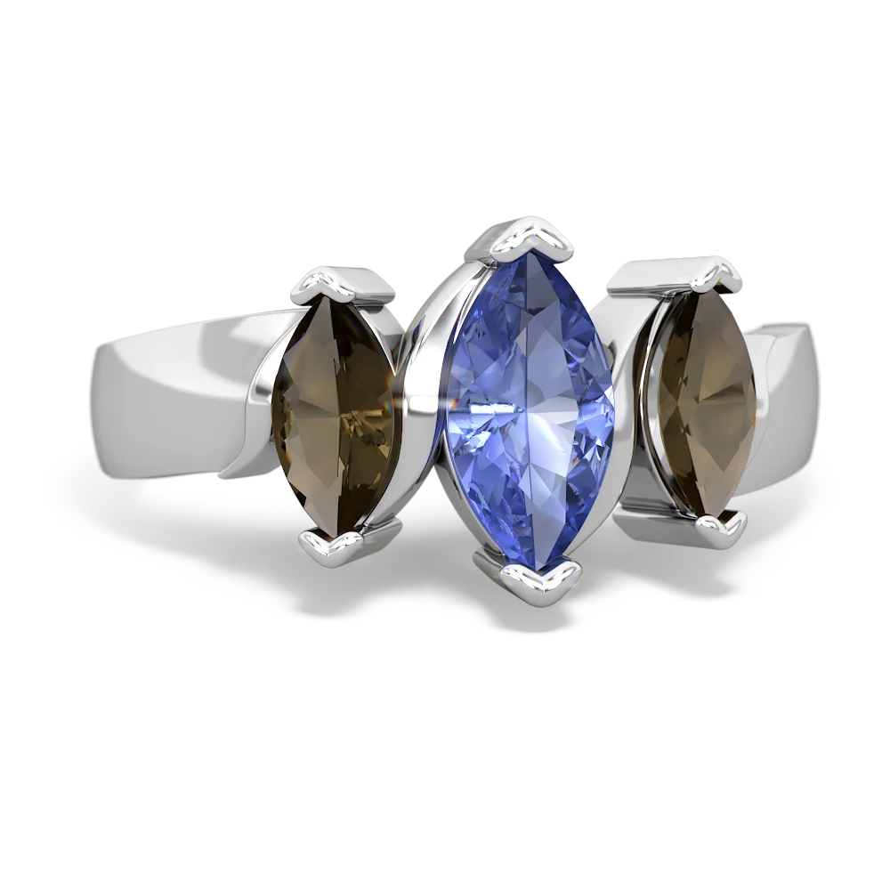 Tanzanite Three Peeks 14K White Gold ring R2433