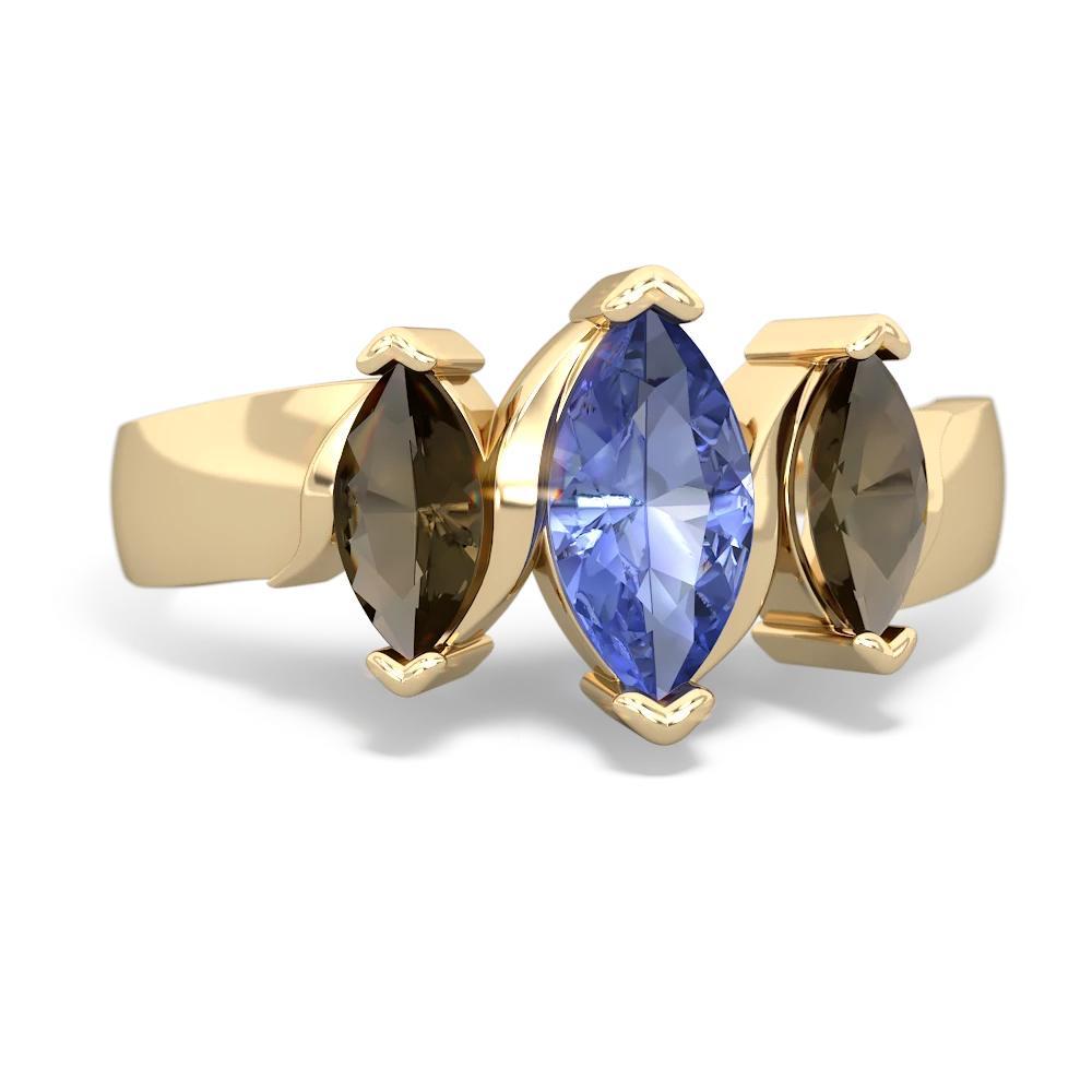 Tanzanite Three Peeks 14K Yellow Gold ring R2433