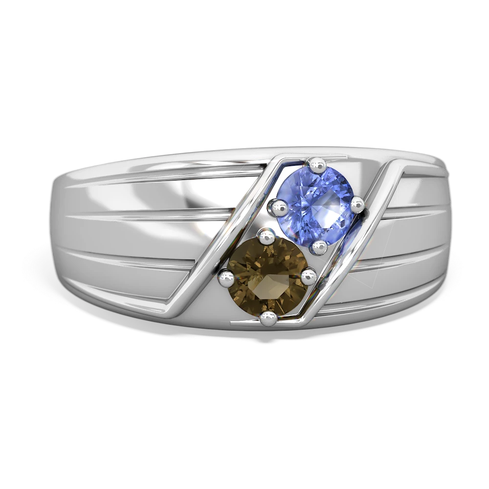 Tanzanite Men's Streamline 14K White Gold ring R0460