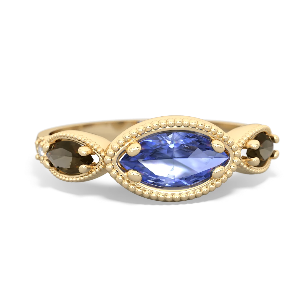 Tanzanite Milgrain Marquise 14K Yellow Gold ring R5700