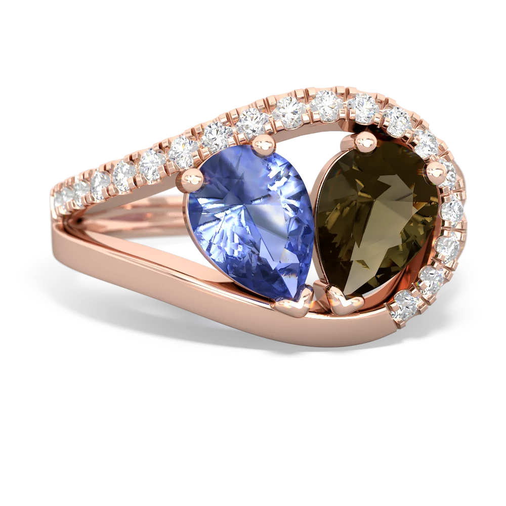 Tanzanite Nestled Heart Keepsake 14K Rose Gold ring R5650