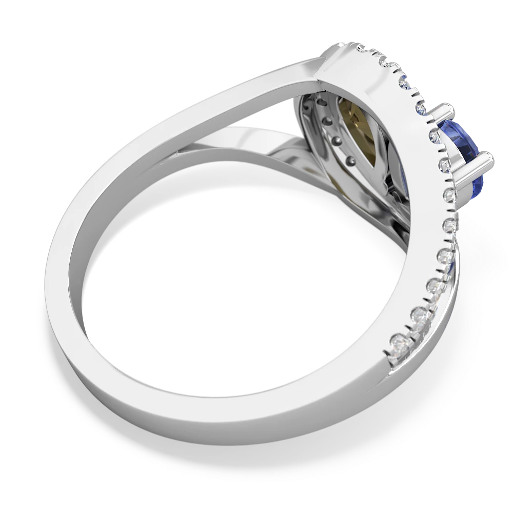 Tanzanite Nestled Heart Keepsake 14K White Gold ring R5650