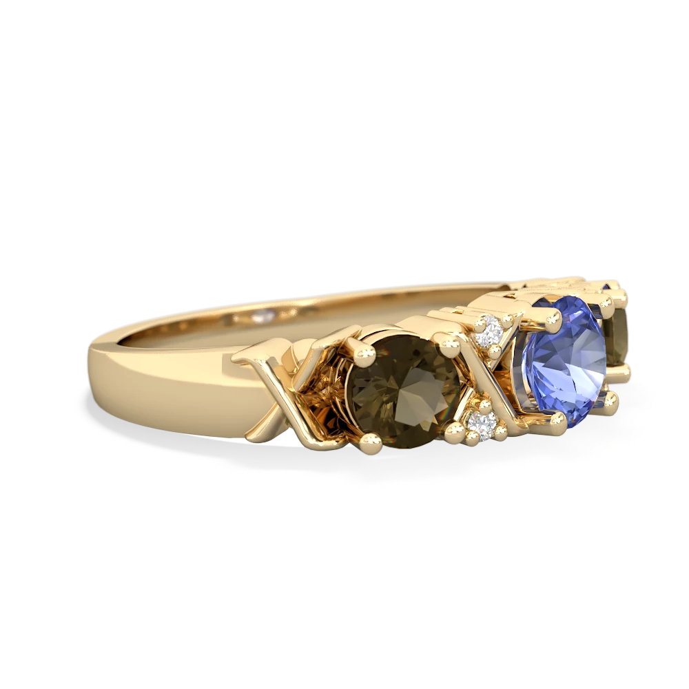 Tanzanite Hugs And Kisses 14K Yellow Gold ring R5016