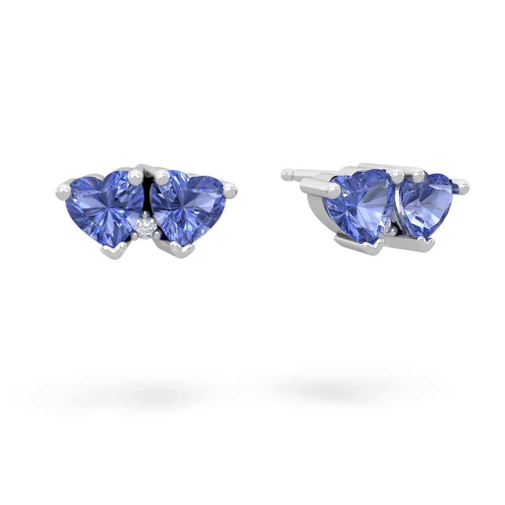 Tanzanite Sweethearts 14K White Gold earrings E5260