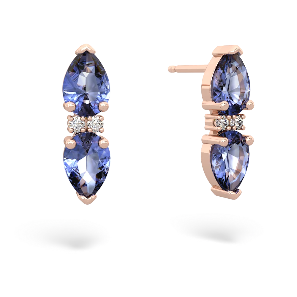 Tanzanite Bowtie Drop 14K Rose Gold earrings E0865