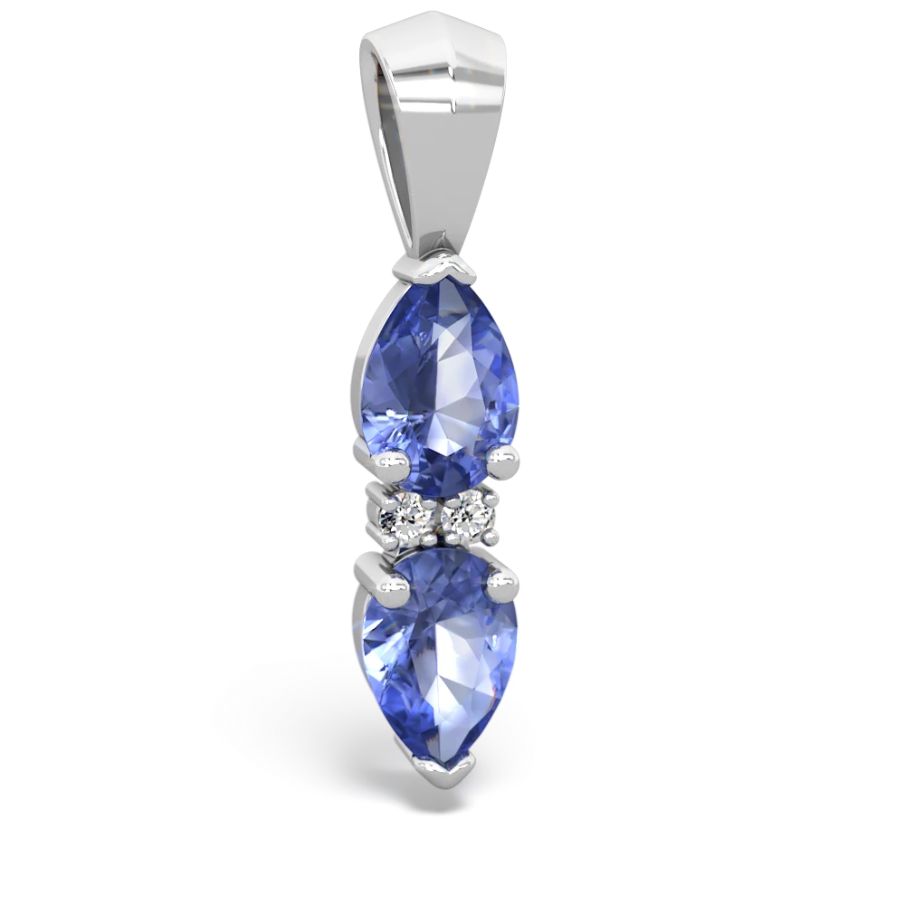 Tanzanite Bowtie Drop 14K White Gold pendant P0865