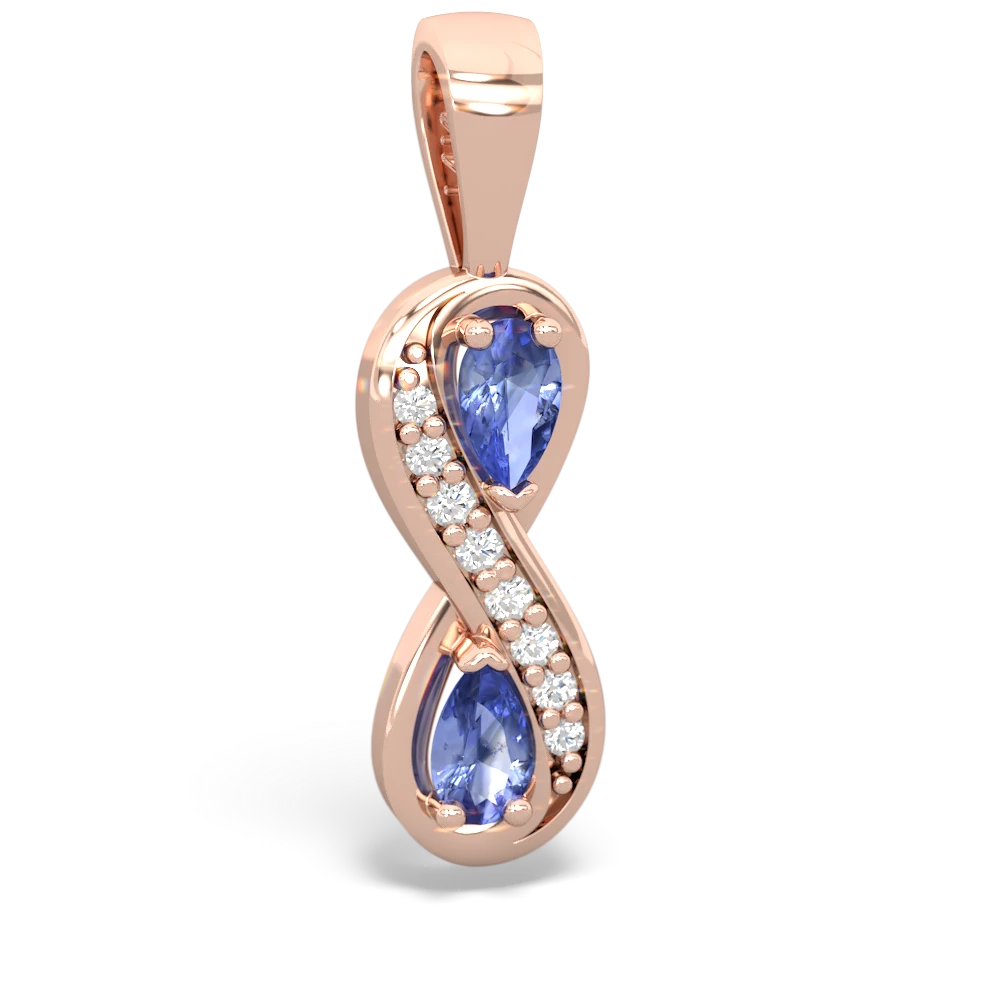 Tanzanite Diamond Infinity 14K Rose Gold pendant P5390