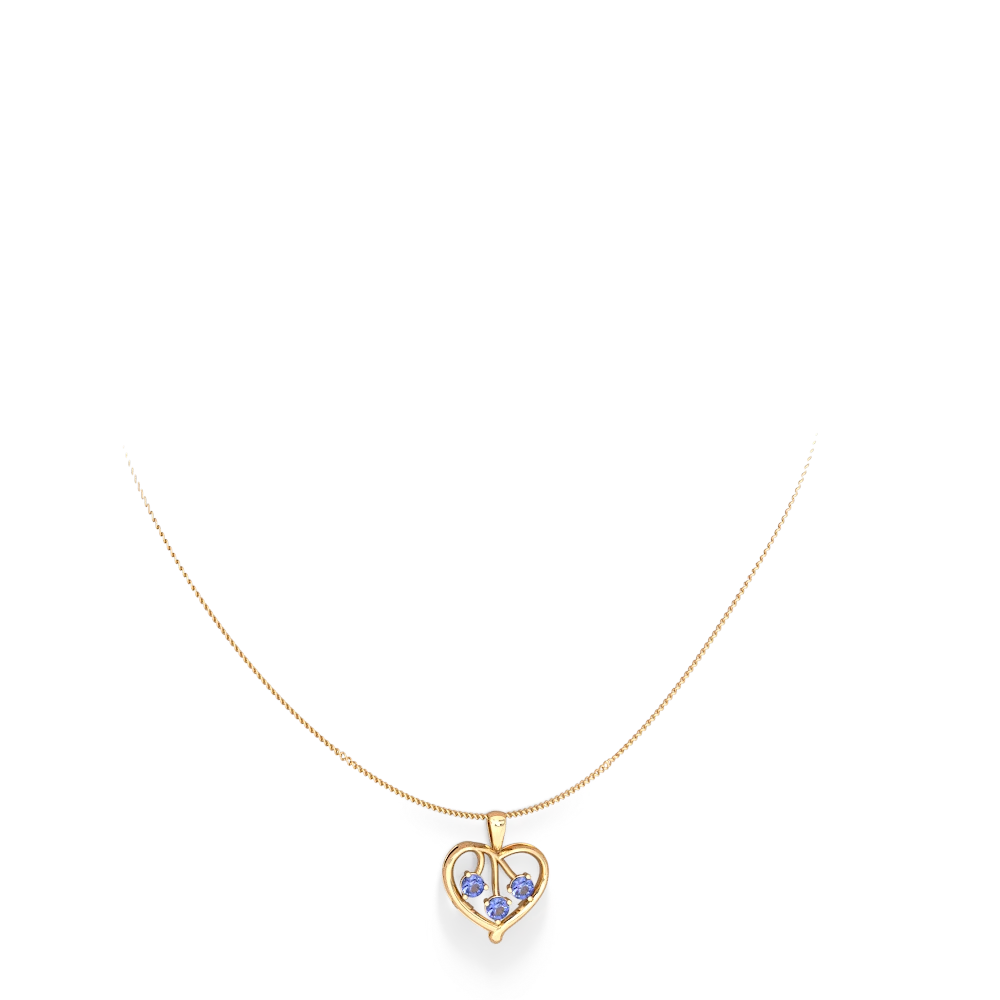 Tanzanite Glowing Heart 14K Yellow Gold pendant P2233