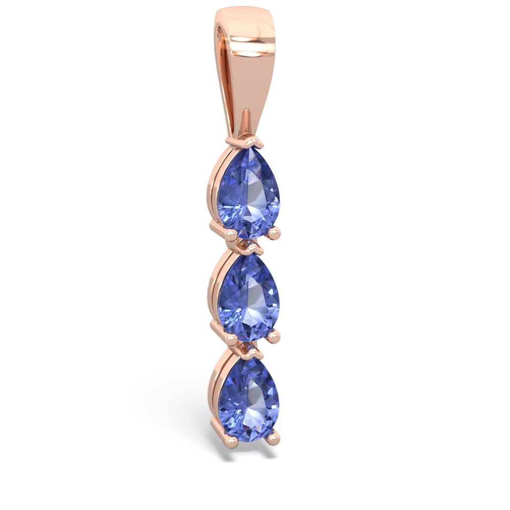 Sapphire Dew Drops 14K Rose Gold pendant P2251