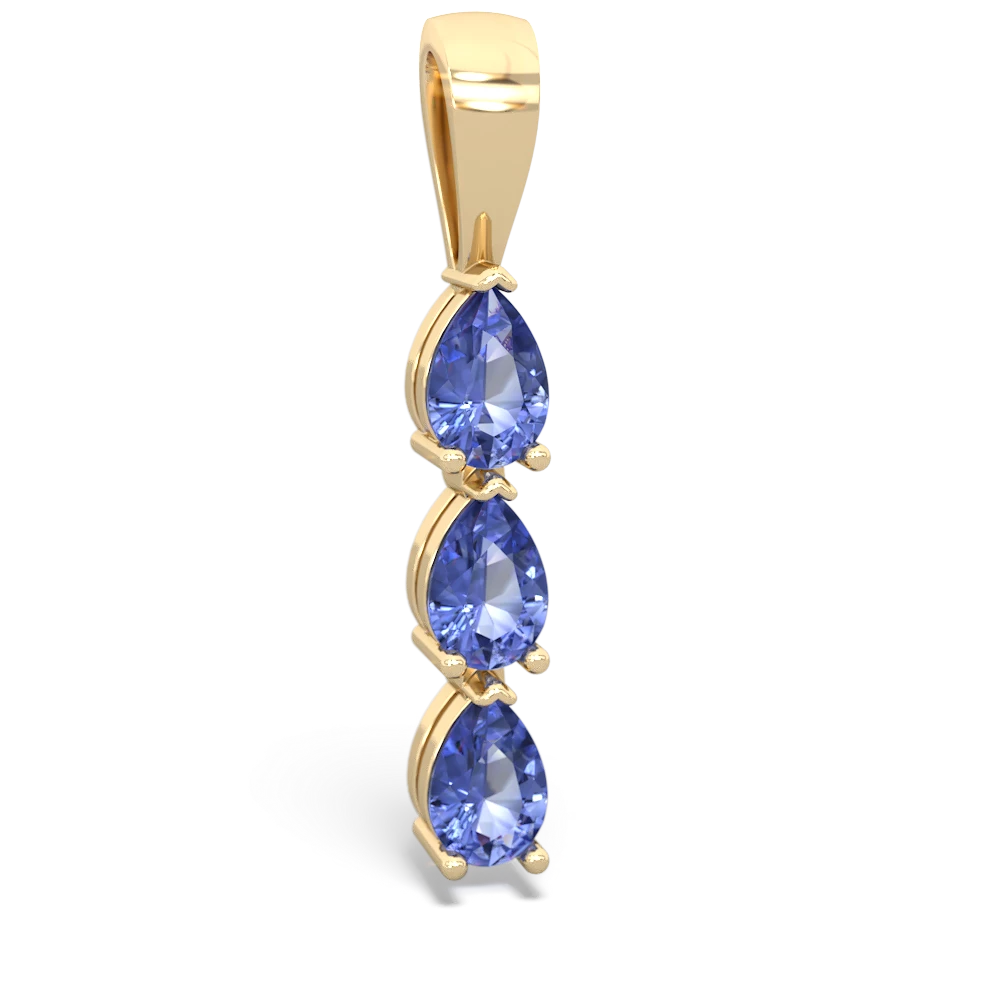 Blue Topaz Dew Drops 14K Yellow Gold pendant P2251