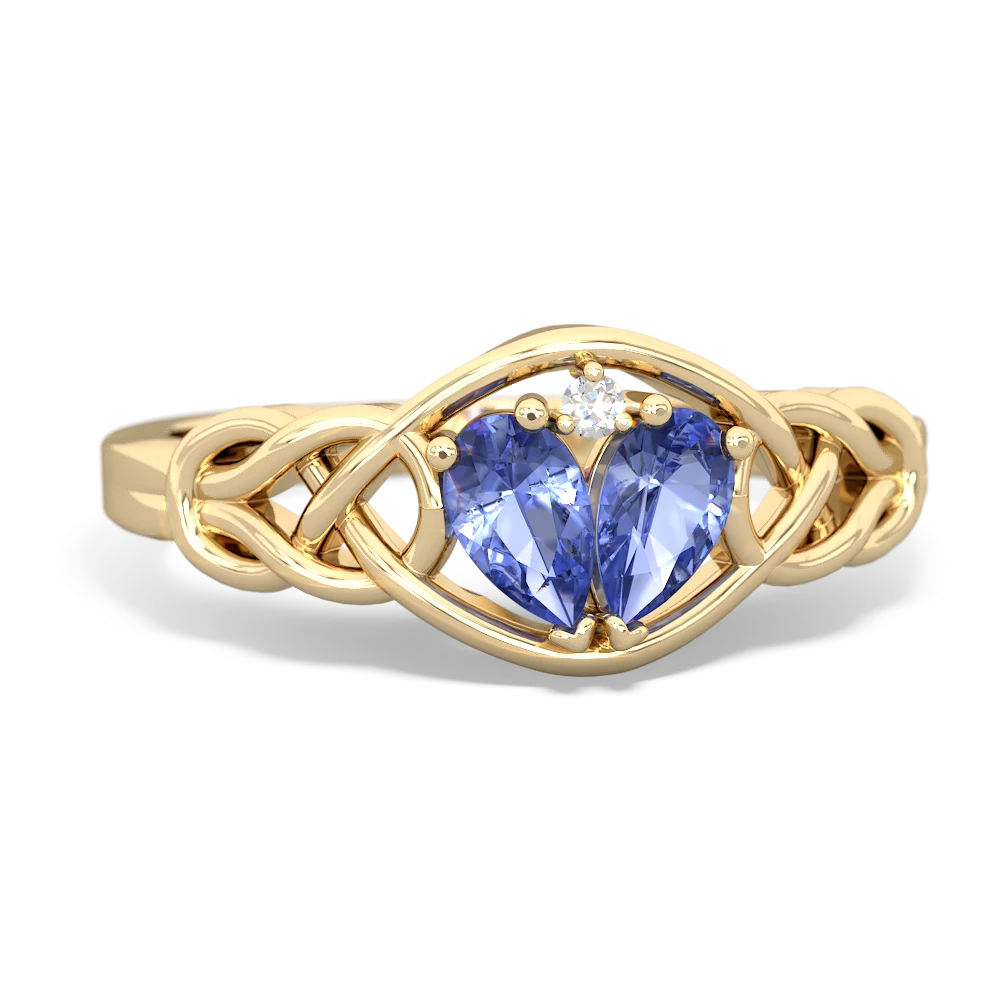 Tanzanite Celtic Love Knot 14K Yellow Gold ring R5420