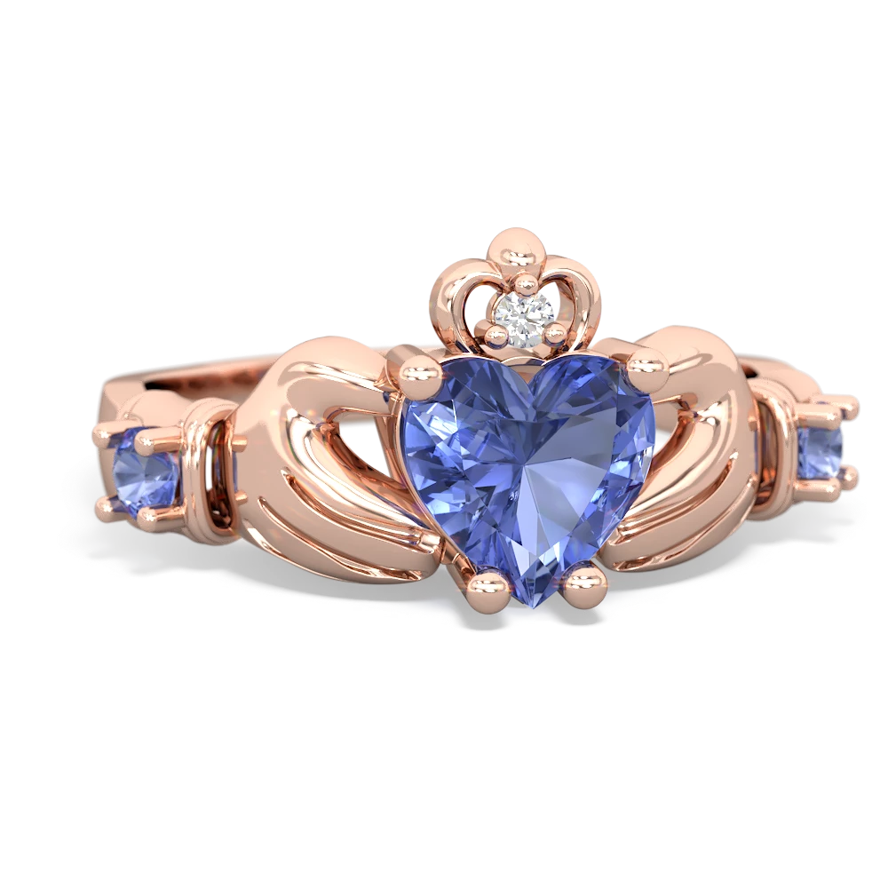 Lab Pink Sapphire Claddagh Keepsake 14K Rose Gold ring R5245