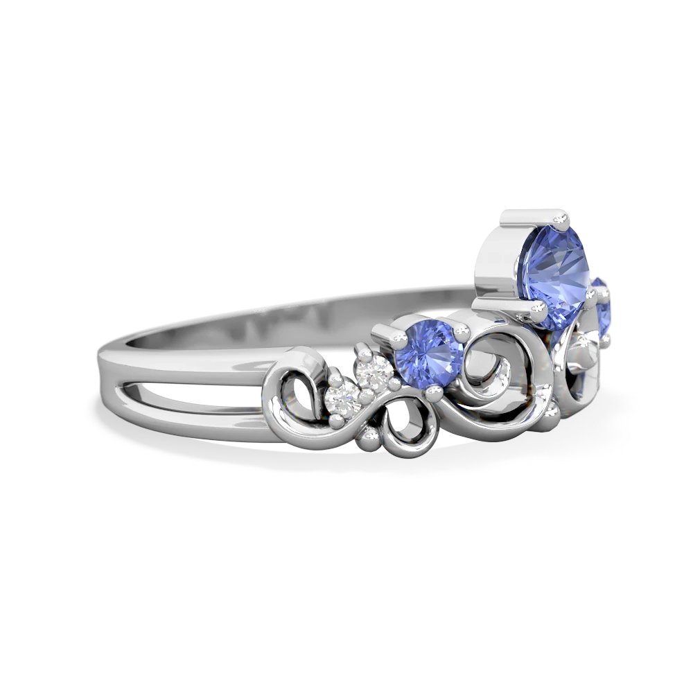 Tanzanite Crown Keepsake 14K White Gold ring R5740