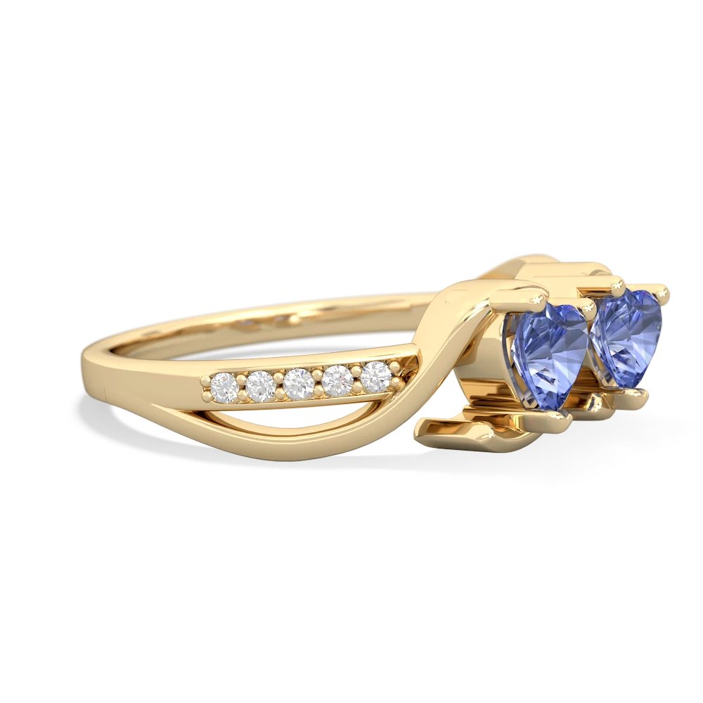 Tanzanite Side By Side 14K Yellow Gold ring R3090