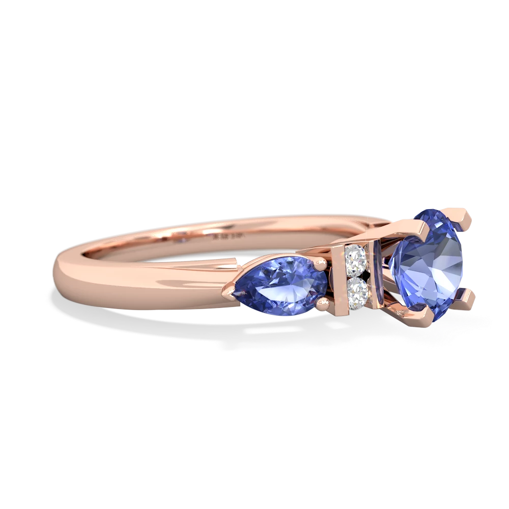 Lab Pink Sapphire 6Mm Round Eternal Embrace Engagement 14K Rose Gold ring R2005