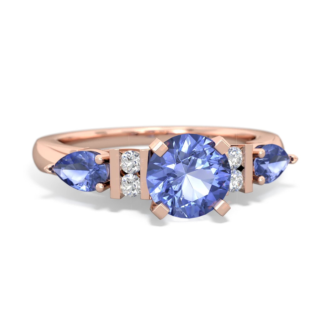 Lab Sapphire 6Mm Round Eternal Embrace Engagement 14K Rose Gold ring R2005