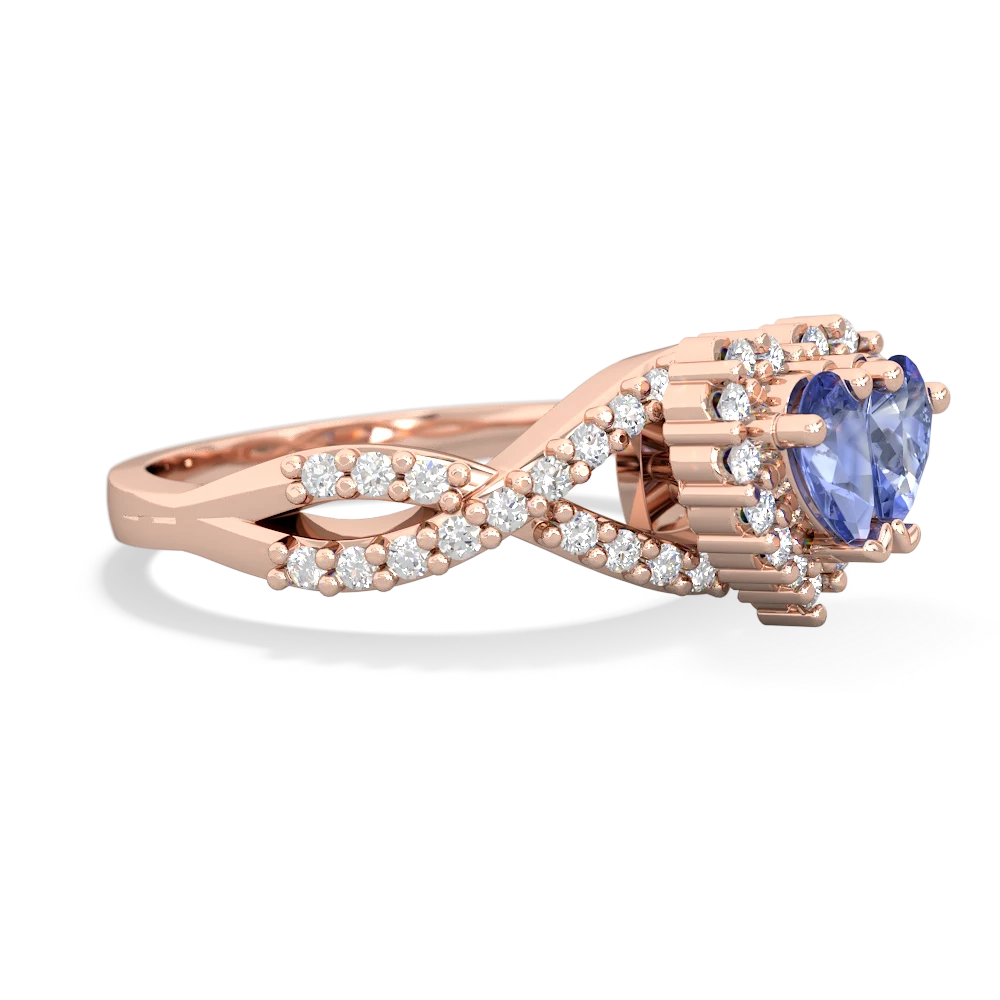 Tanzanite Diamond Twist 'One Heart' 14K Rose Gold ring R2640HRT