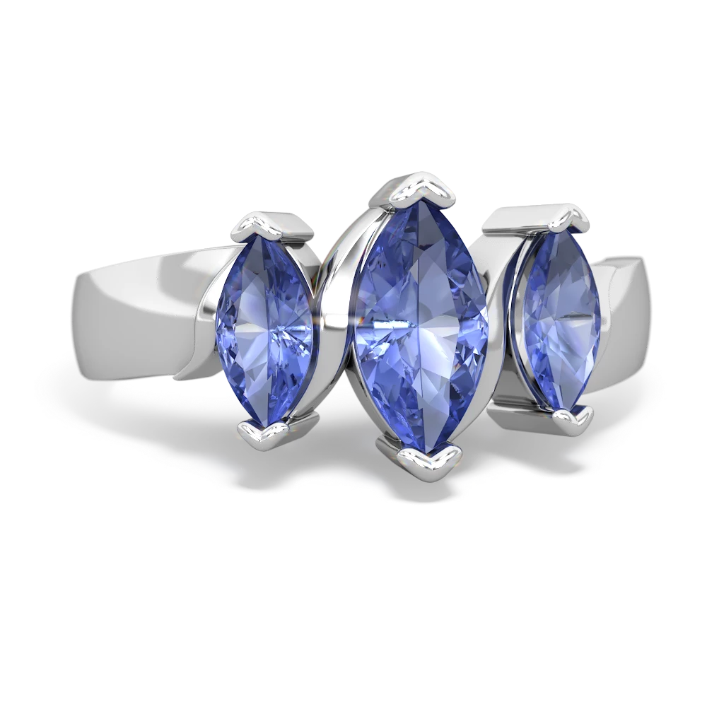 Sapphire Three Peeks 14K White Gold ring R2433