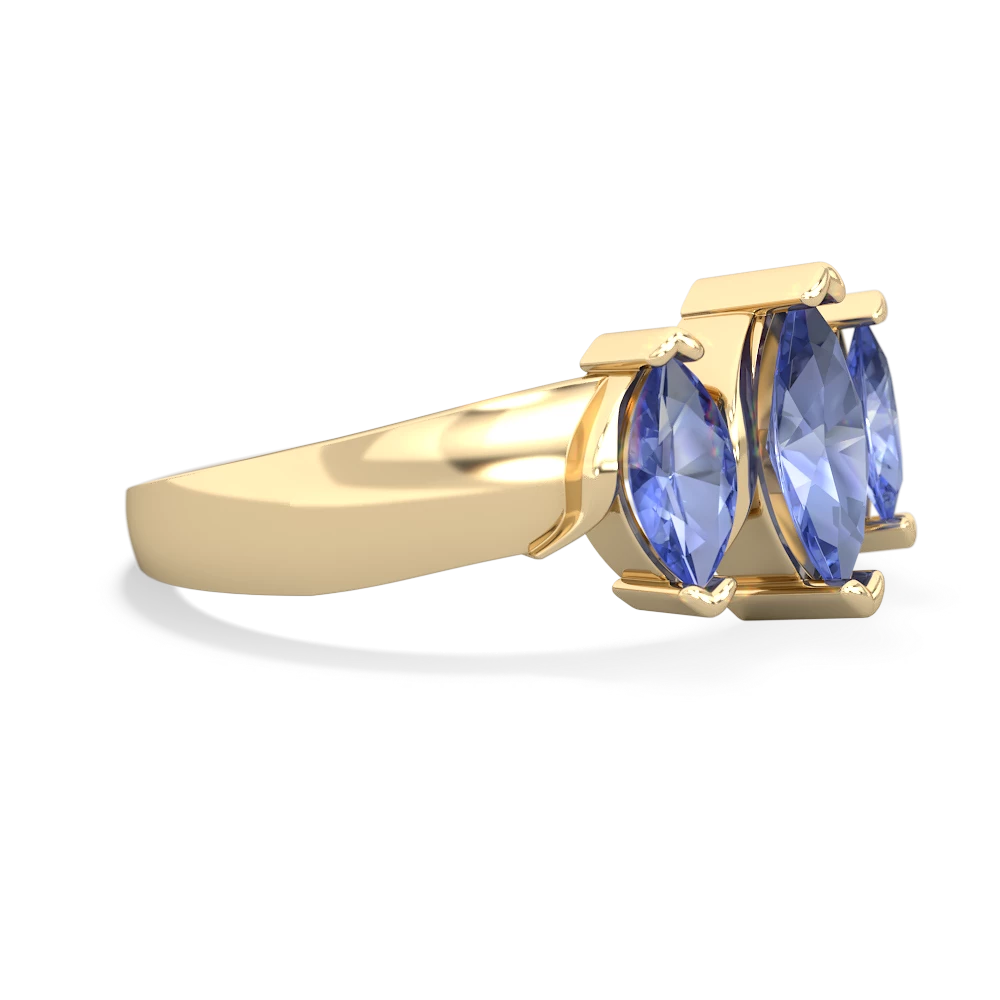 Tanzanite Three Peeks 14K Yellow Gold ring R2433