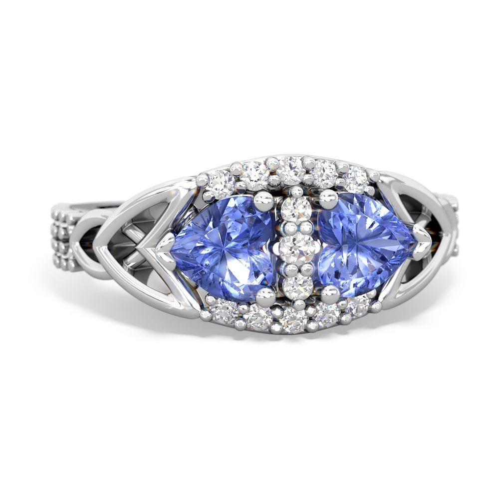 Tanzanite Sparkling Celtic Knot 14K White Gold ring R2645