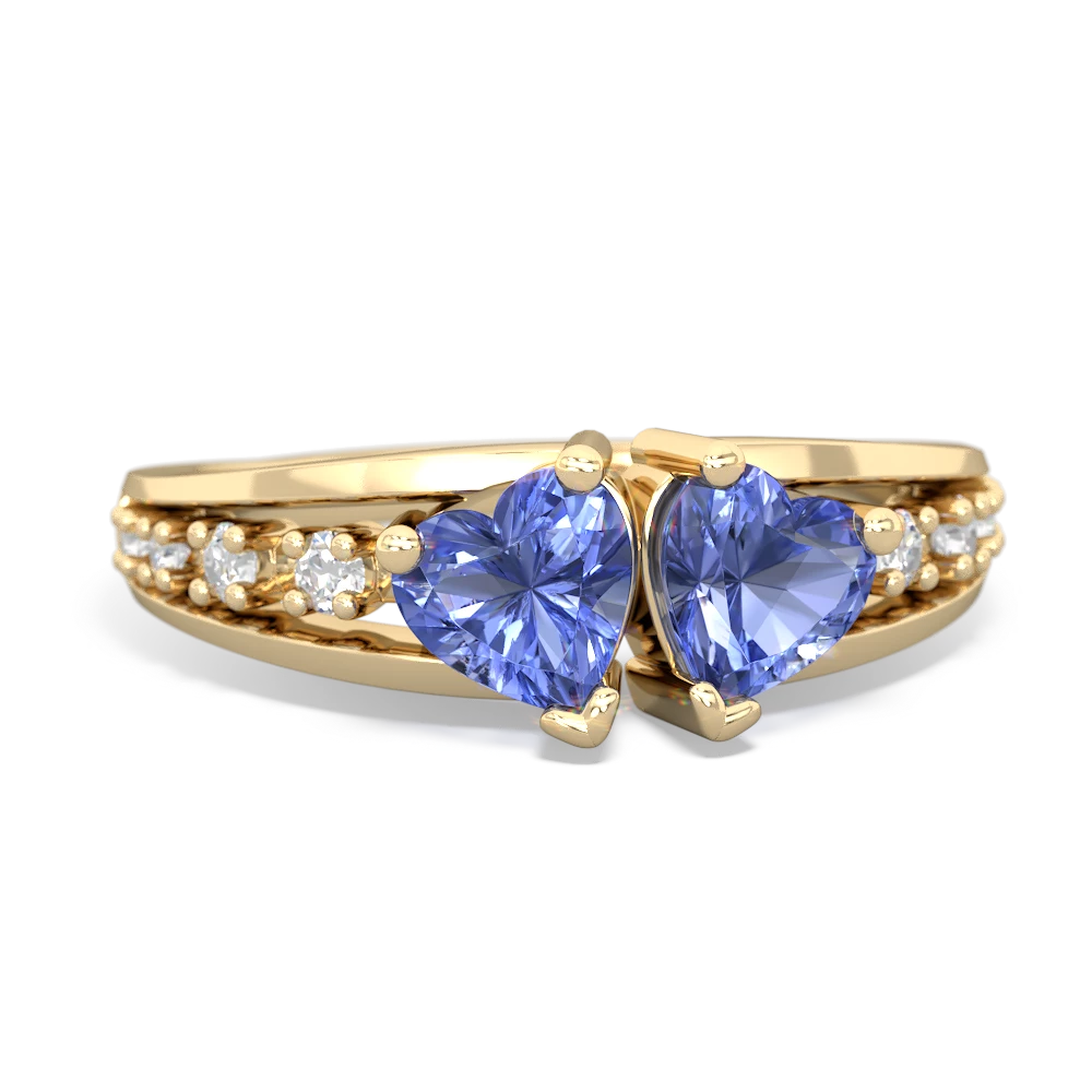 Tanzanite Heart To Heart 14K Yellow Gold ring R3342