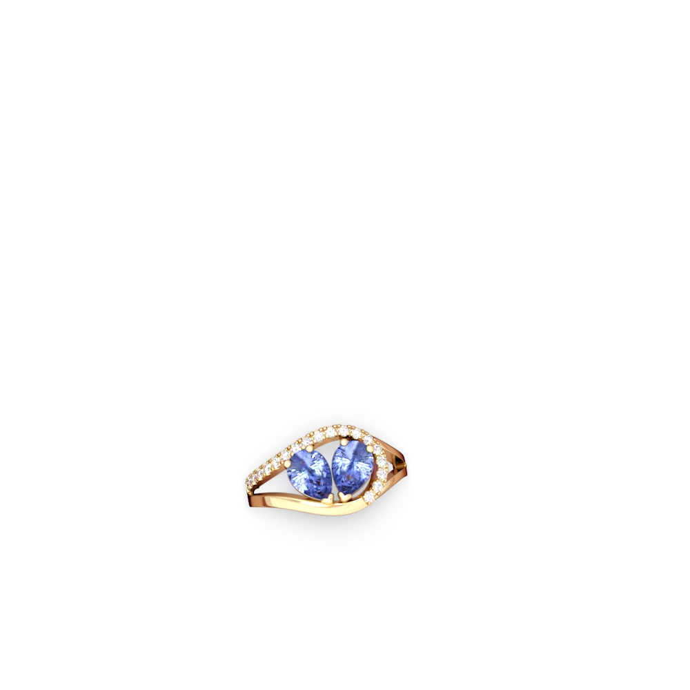 Tanzanite Nestled Heart Keepsake 14K Yellow Gold ring R5650