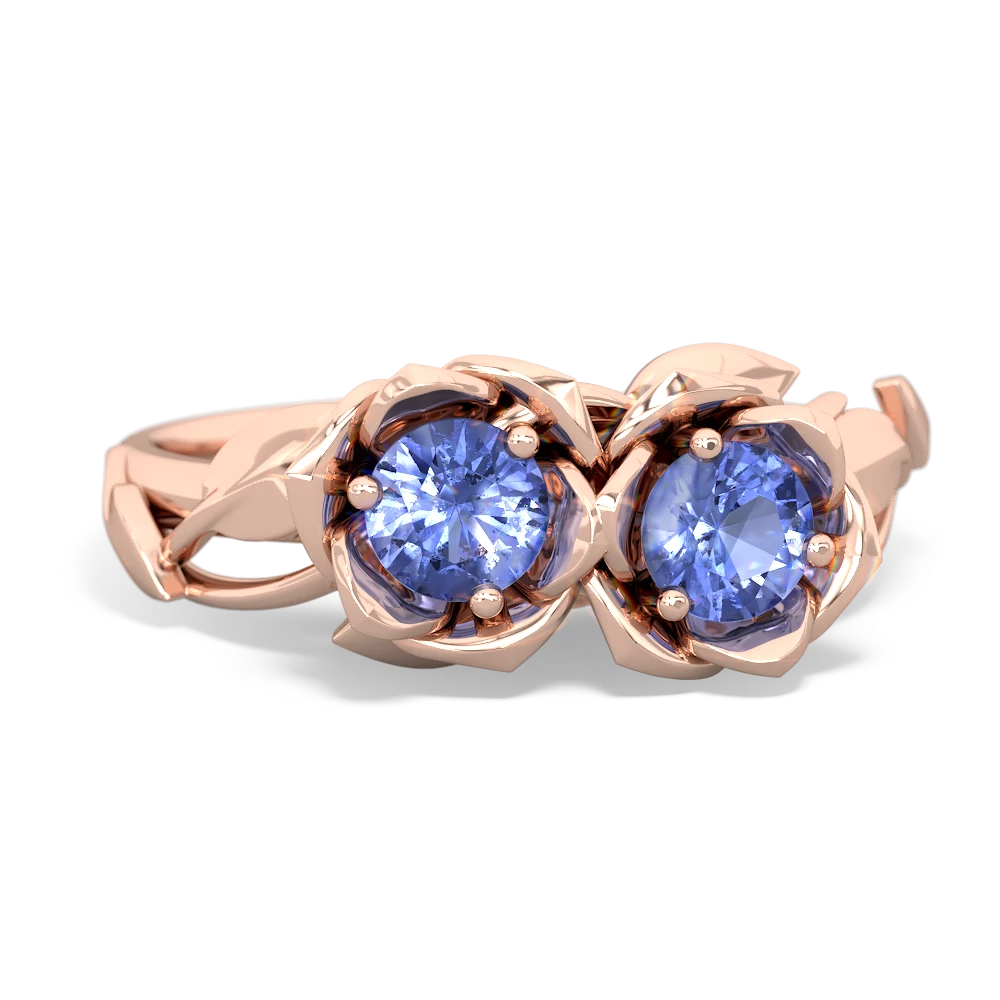 Tanzanite Rose Garden 14K Rose Gold ring R5510