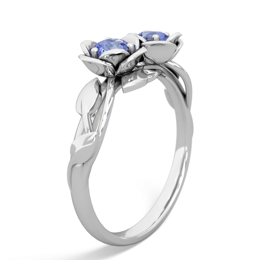 Tanzanite Rose Garden 14K White Gold ring R5510