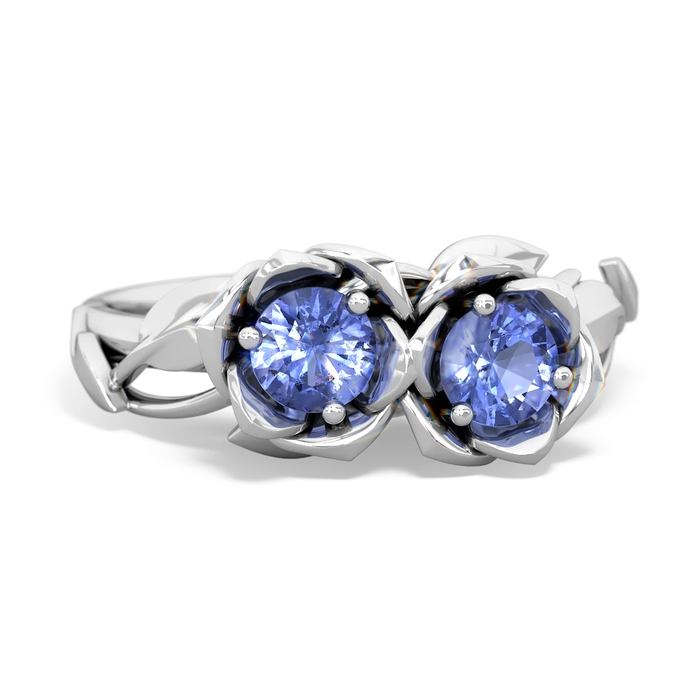 Tanzanite Rose Garden 14K White Gold ring R5510