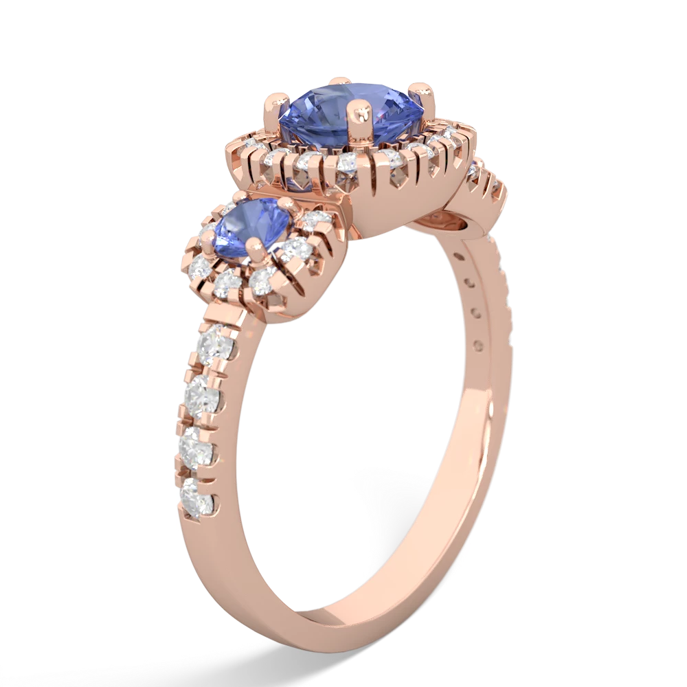 Blue Topaz Regal Halo 14K Rose Gold ring R5350