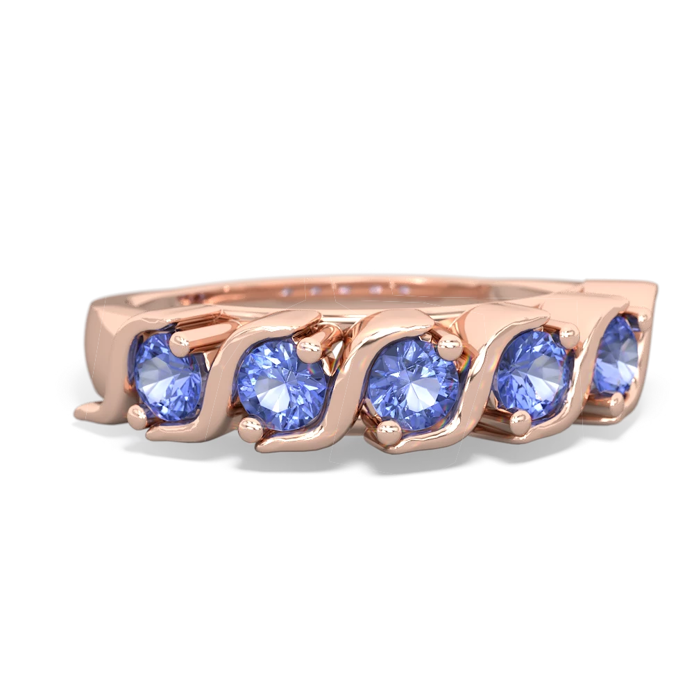 Tanzanite Anniversary Band 14K Rose Gold ring R2089