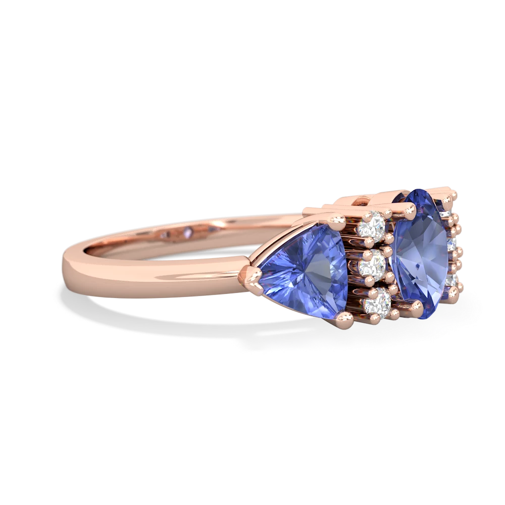 Sapphire Antique Style Three Stone 14K Rose Gold ring R2186