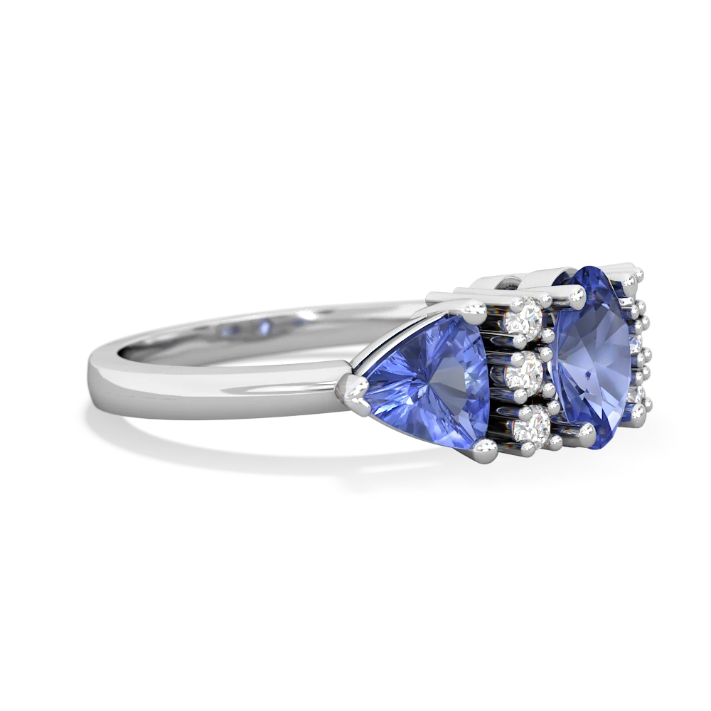 Sapphire Antique Style Three Stone 14K White Gold ring R2186