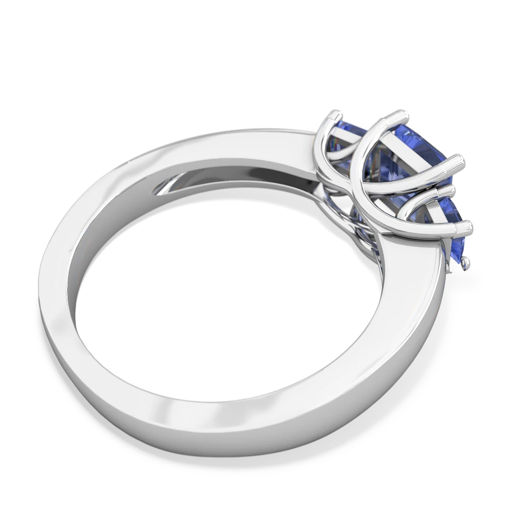 Sapphire Three Stone Trellis 14K White Gold ring R4015