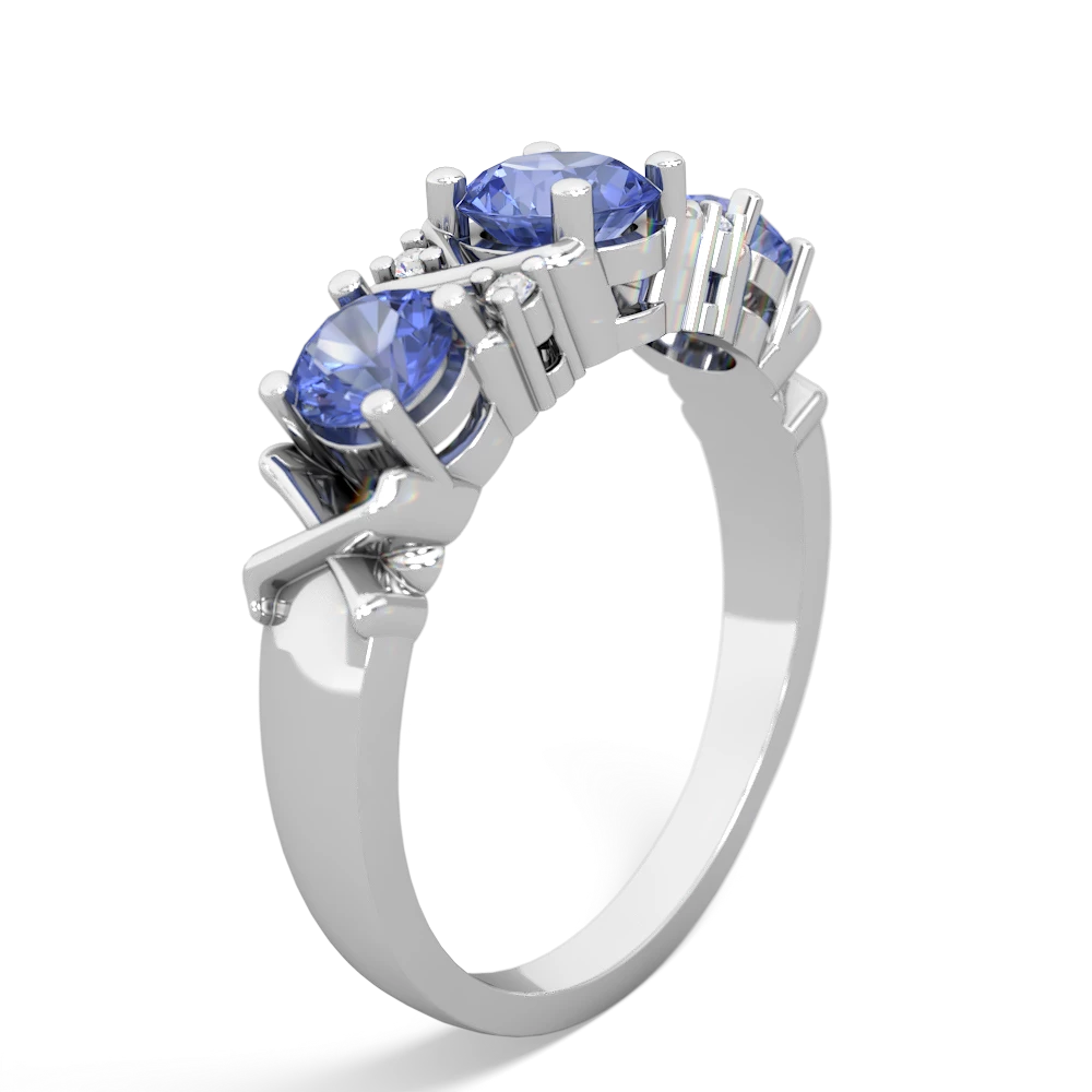 Sapphire Hugs And Kisses 14K White Gold ring R5016