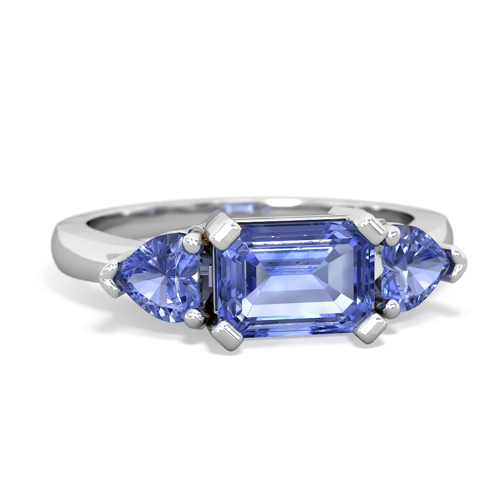 Sapphire Three Stone 14K White Gold ring R5235