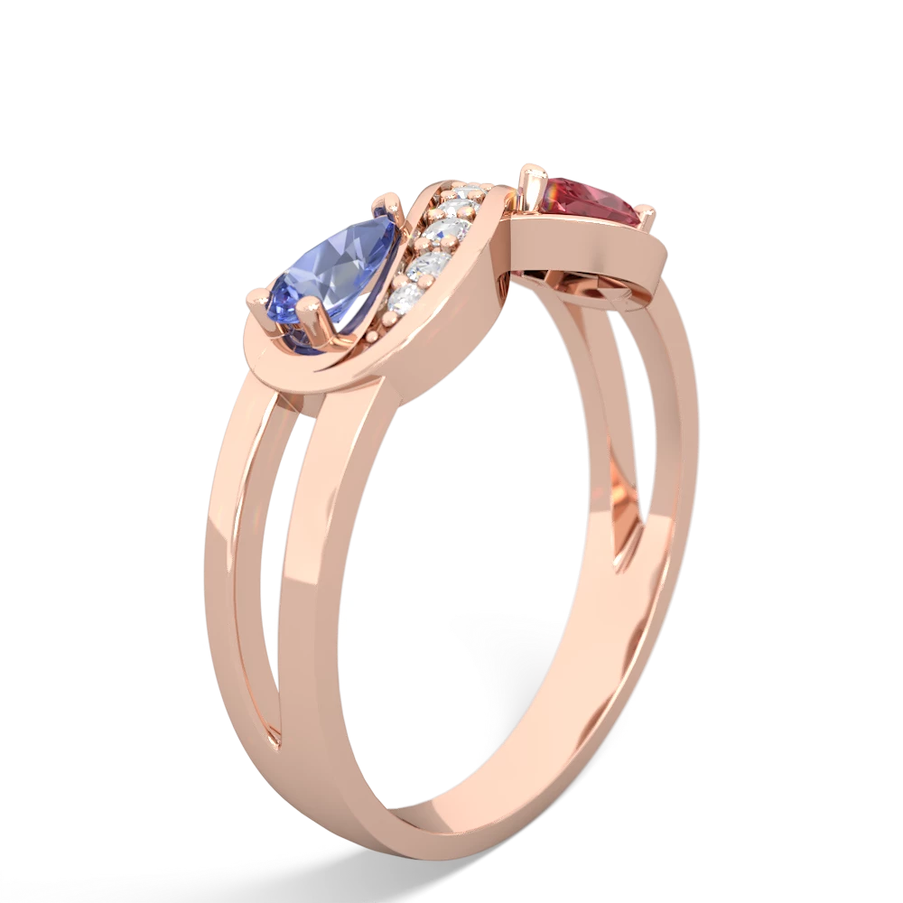 Tanzanite Diamond Infinity 14K Rose Gold ring R5390