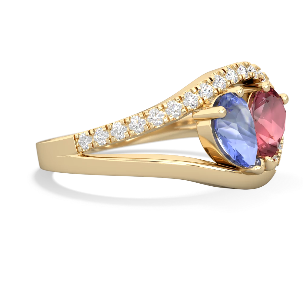 Tanzanite Nestled Heart Keepsake 14K Yellow Gold ring R5650