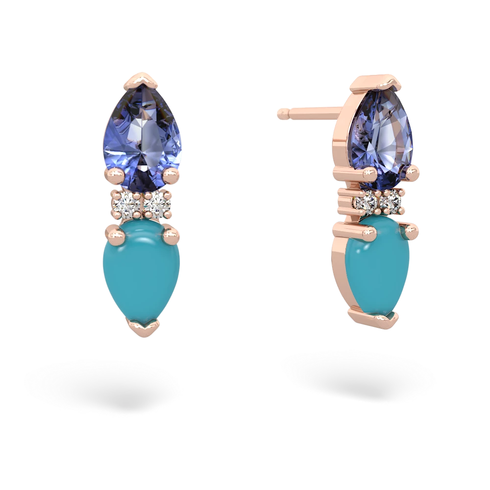 Tanzanite Bowtie Drop 14K Rose Gold earrings E0865