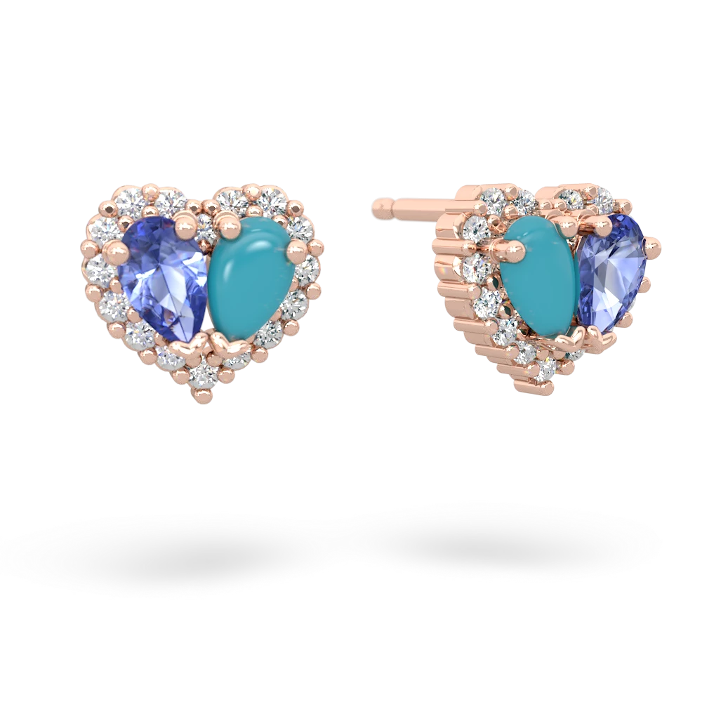 Tanzanite Halo 14K Rose Gold earrings E7008