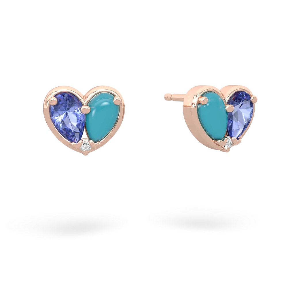 Tanzanite 'Our Heart' 14K Rose Gold earrings E5072