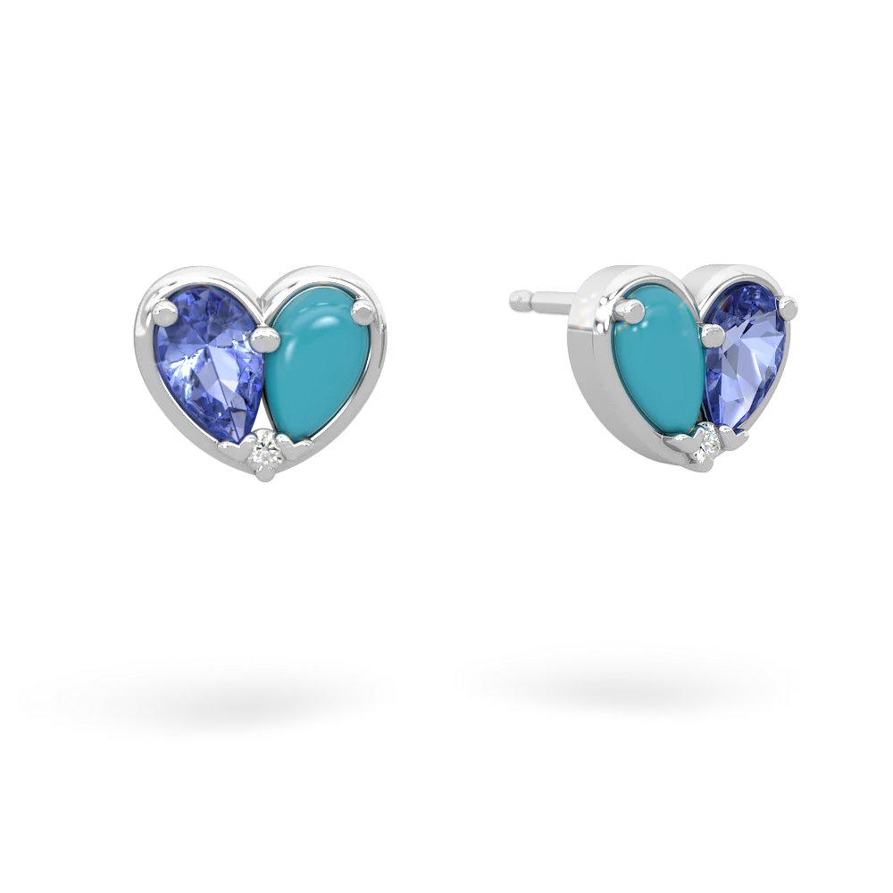 Tanzanite 'Our Heart' 14K White Gold earrings E5072