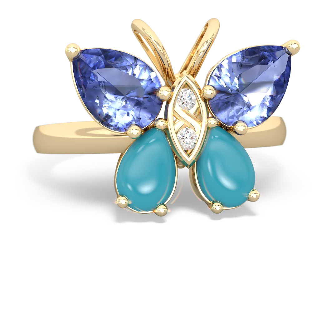 Tanzanite Butterfly 14K Yellow Gold ring R2215