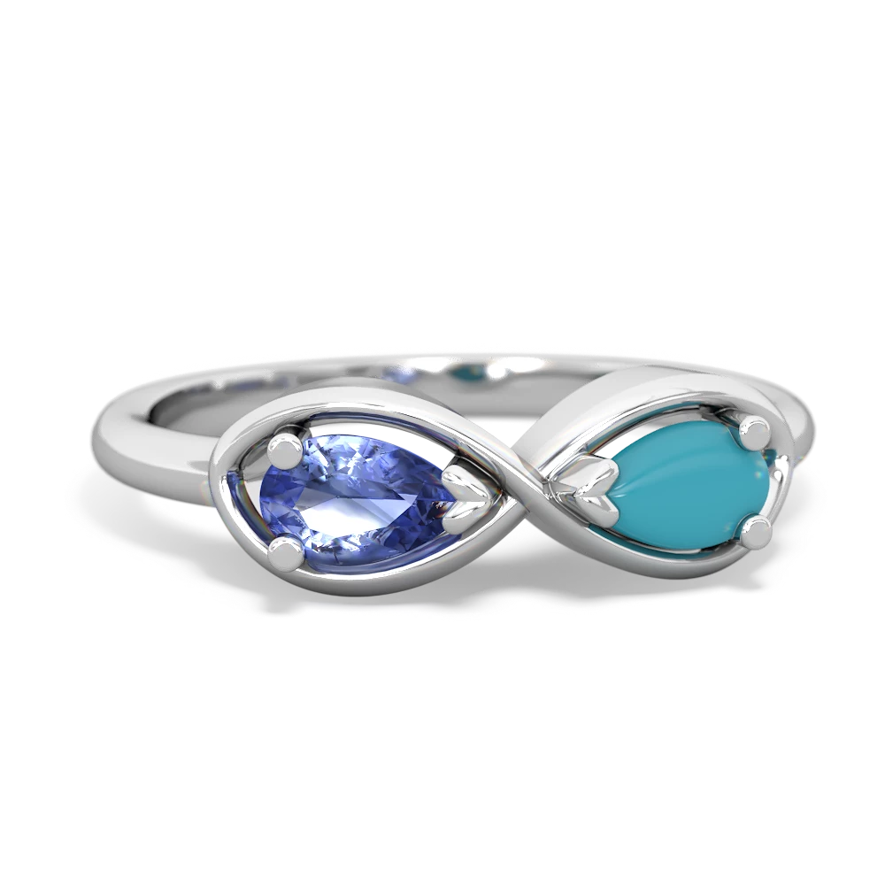 Tanzanite Infinity 14K White Gold ring R5050