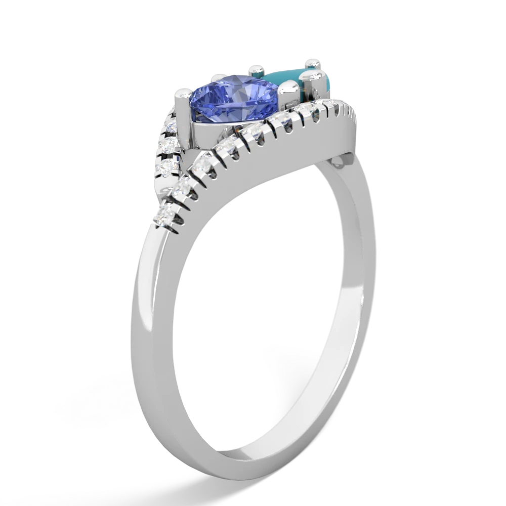 Tanzanite Mother And Child 14K White Gold ring R3010