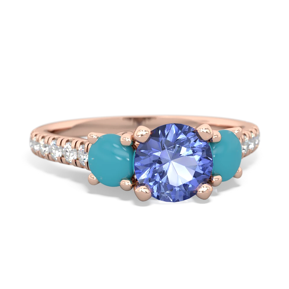 Tanzanite Pave Trellis 14K Rose Gold ring R5500